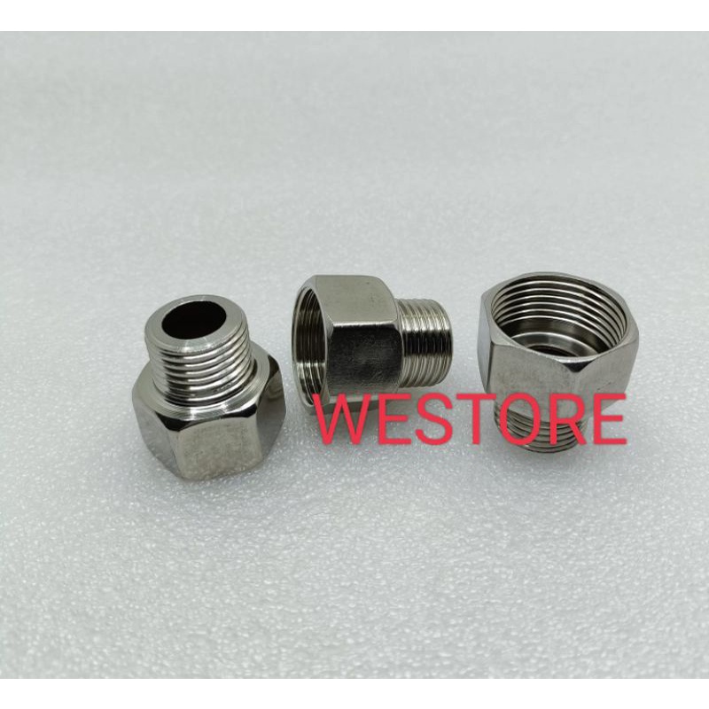 SOK STAINLESS DRAT LUAR 1/2 & DRAT DALAM 3/4