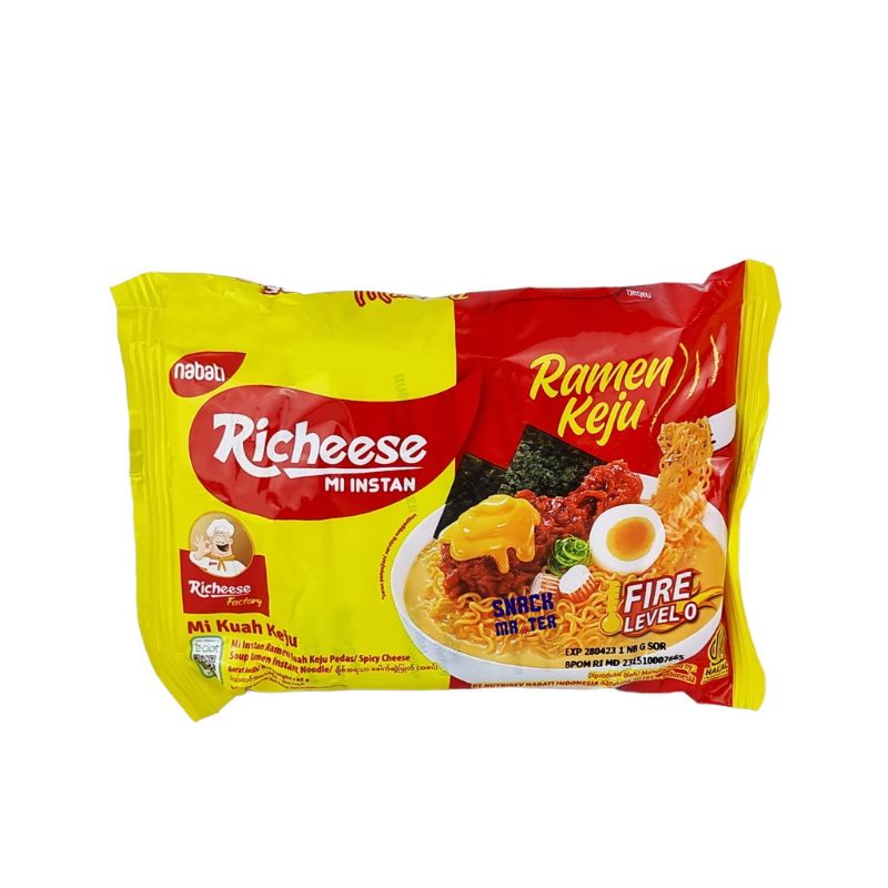 

Richeese mi instan fire level 0 - mie ramen keju - indomie kuah