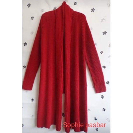 CARDIGAN RAJUT MERAH HANGAT NYAMAN SOPHIE MARTIN PARIS