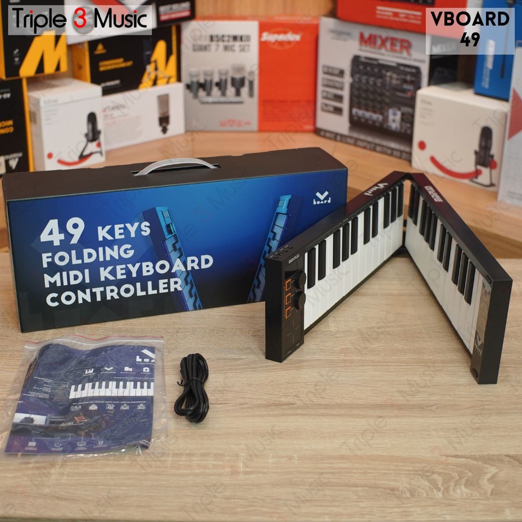 MIDIPLUS VBOARD 49 Bluetooth Midi Controller Portable Lipat
