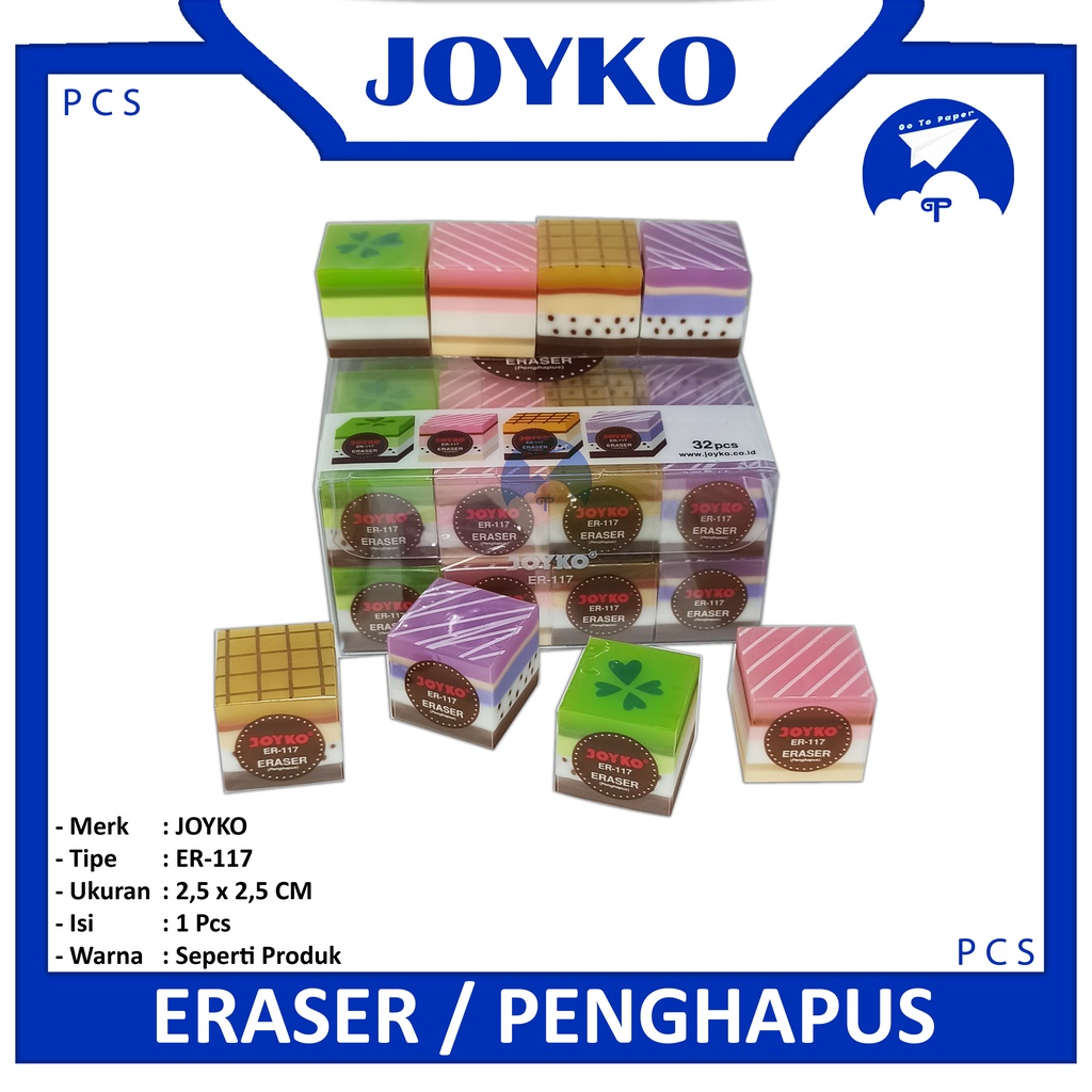 

JOYKO - Eraser-117 - Penghapus Pensil Motif Kue Lapis Lucu - Pcs