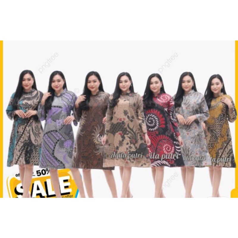 BATIK TUNIK WANITA KATUN PREMIUM MINI DRESS MODERN TERKINI M L XL XXL L5