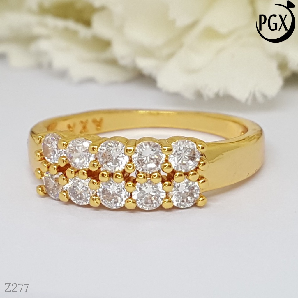 PGX Cincin Xuping Wanita Perhiasan Lapis Emas Aksesoris Fashion Premium - Z277