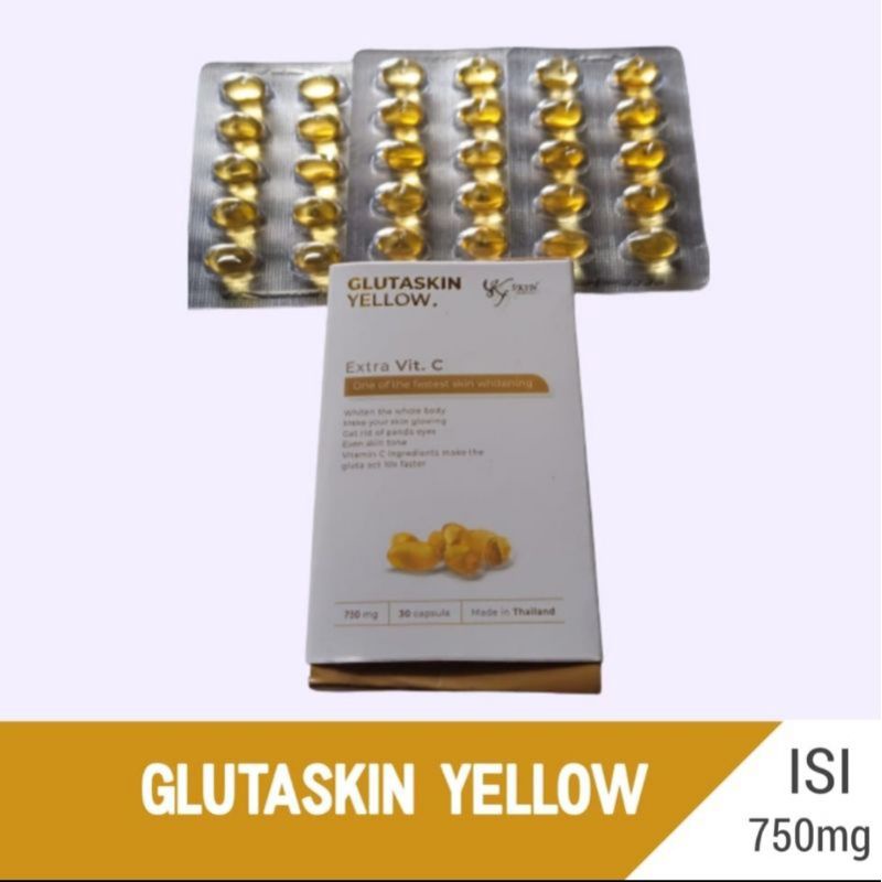 GLUTASKIN YELLOW KFSKIN 750mg | KAPSUL PEMUTIH