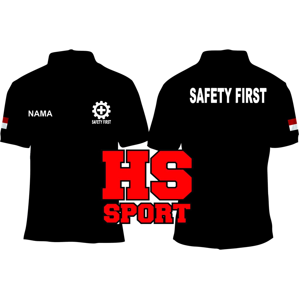 POLOSHIRT SAFETY FIRST - POLO Safety First FREE NAMA - BAJU KERAH SAFETY FIRST