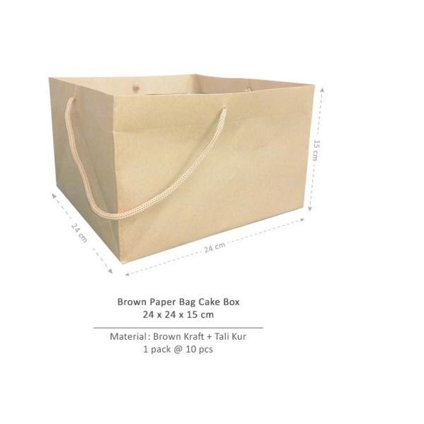 

[Digipack] Brown Paper Bag Cake Box 24 x 24 x 15 | Kantong Kertas