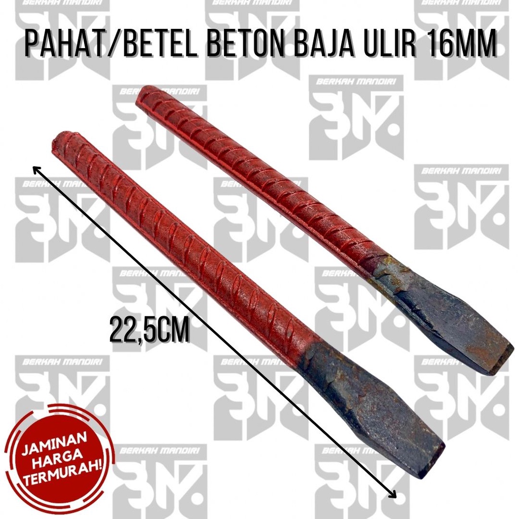 Pahat|Betel Beton|Alat Bobok Tembok lancip Besi Ulir Baja 16mm 22cm/8inch