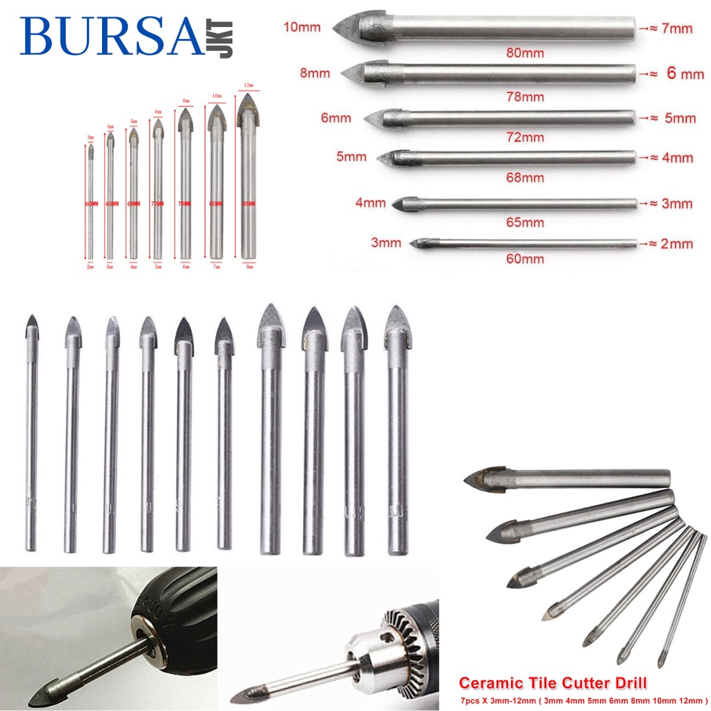 MATA BOR KACA ANRUI MODEL TOMBAK UNTUK KACA KERAMIK GRANIT DLL 5 - 12MM