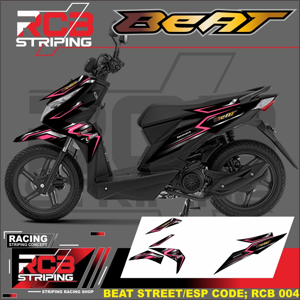 Striping Motor Beat Street / Beat Fi Esp /Beat Iss Beat Fi New -Variasi 2016 - 2019 RCB 004