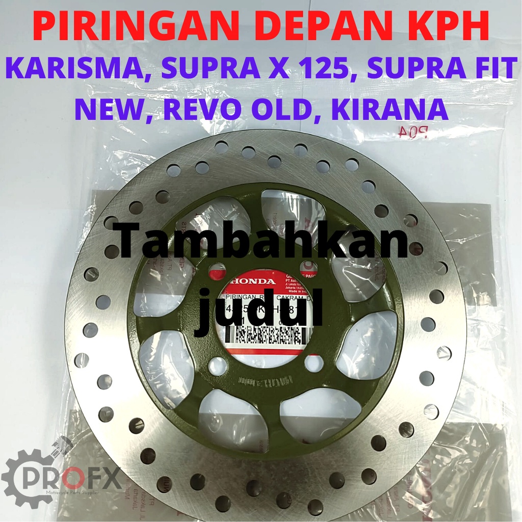 PIRINGAN CAKRAM DEPAN KARISMA, SUPRA X 125 HONDA KPH KUALITAS ORIGINAL ASLI ORI ahm CAKRAM DIS PALA 