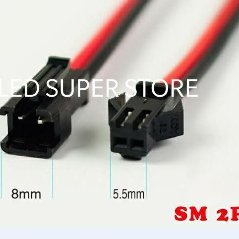 Kabel socket DC SM 2 pin soket SM 2P DC Female Male Sepasang