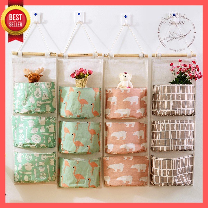 [GOS] C203 - Organizer Pouch Gantung 3 Sekat / Storage Bag Gantung Pocket Serbaguna /  Pouch Hanging