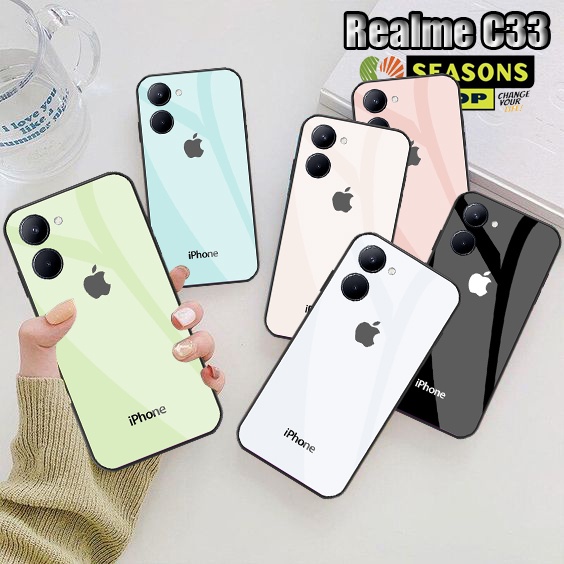 [Realme C33] Softcase Kaca Realme C33- Softcase Glass Glitter Realme C33 -  Softcase Realme C33  - C