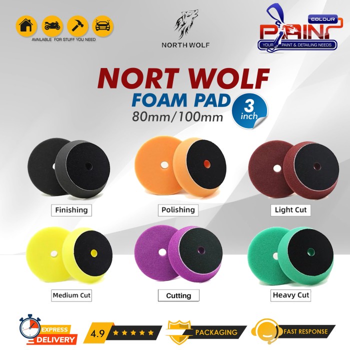 NORTHWOLF Foam Pad 3 inch Busa Foam Pad Mesin Poles Mobil North Wolf