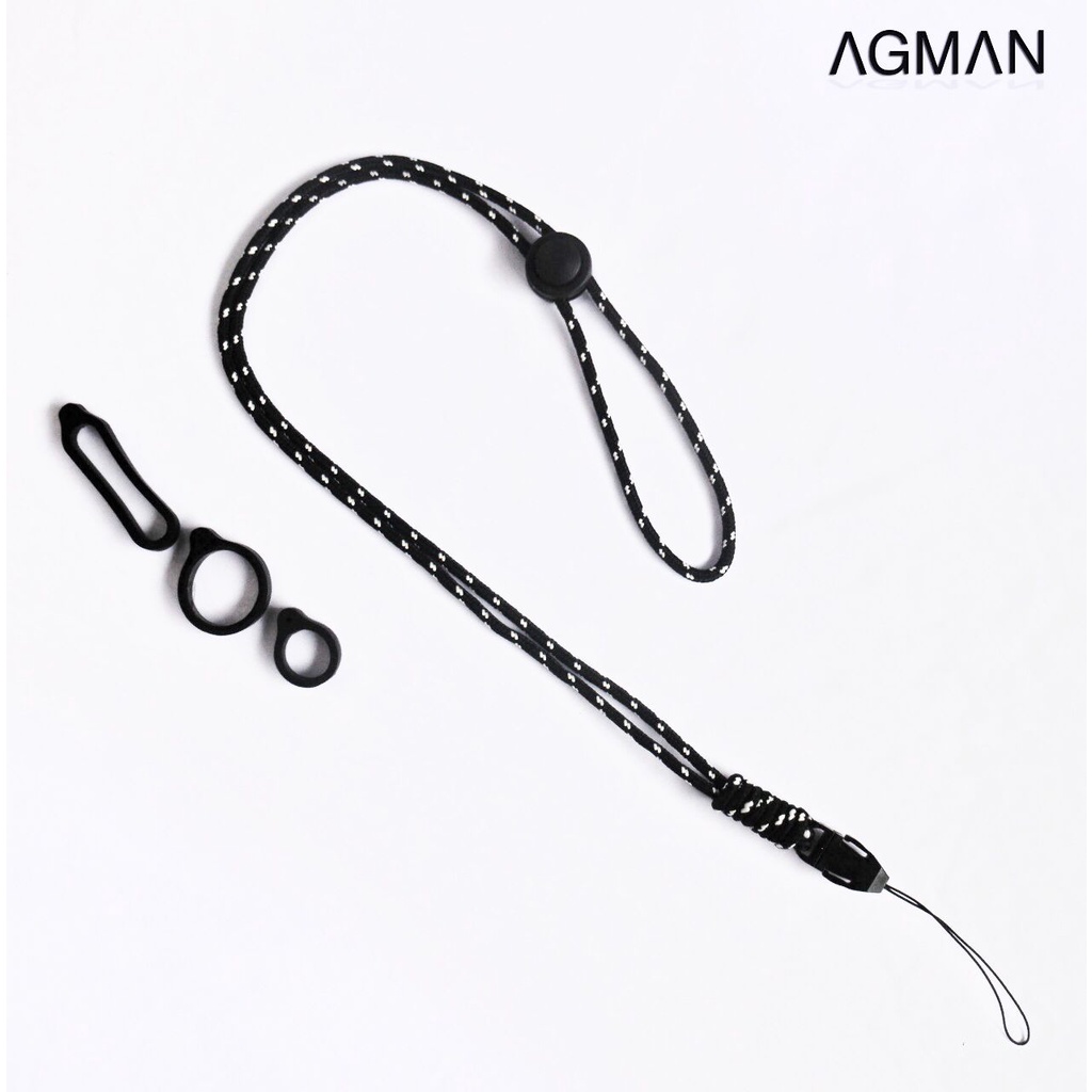 AGMAN Lanyard + Karet Oring 13mm, 20mm, 40mm Bisa Untuk Hand Phone