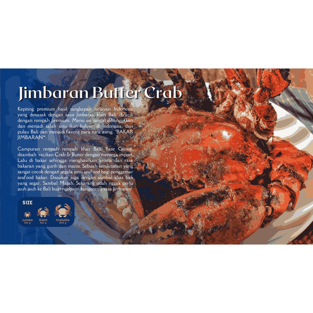 

Crab & Butter - Grilled Jimbaran Butter Jumbo King Crab (Kepiting Jumbo Bakar Jimbaran) - Restaurant Seafood Online Makanan Siap Saji