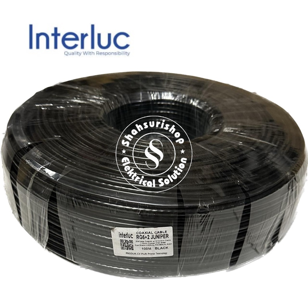 INTERLUC EDGE KABEL CCTV COAXIAL RG6 RG 6 + POWER 100 METER