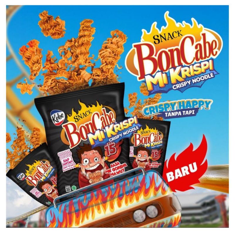 Mi Krispi Boncabe Level 15 - Mie Kremes Pedas - Snack Viral - Cemilan Murah