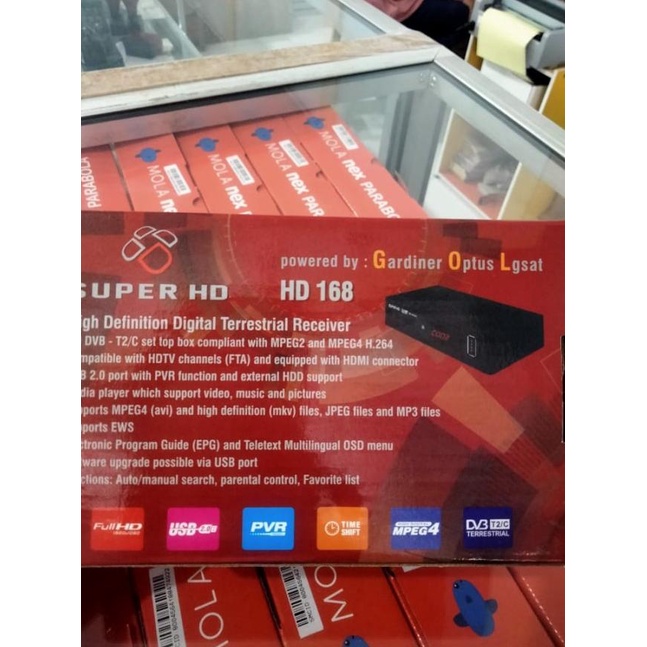 Set Top Box Antena Digital DVB T2 Gardiner Optus Lgsat HD 168 Super HD