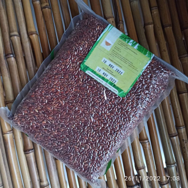 Beras Merah Organik - Beras Lingkar Organik - Beras Merah Diet - Kemasan Vakum 1 Kg