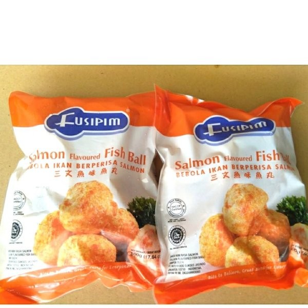 Frozen Food Fusipim Salmon Fish Ball Bakso Ikan Berperisa Salmon 400gr