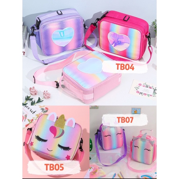 Tas bekal glitter TB04 TB05 TB07 lunch bag anak perempuan