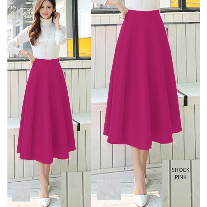 (L083) MID LENGTH FLARE SKIRT (Rok 7/8) midi