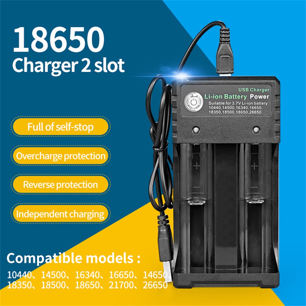 18650 Charger Baterai Semua Jenis Li-Ion 18650 10440 14500 16340 16650 18350 18500  26650 Proteksi ganda cas batere baterai batu batre li ion liion 3,7v Pengisi Daya Serbaguna dengan Input USB Mikro 18650 Battery Charger For 18650 Charging 3.7V Recharge