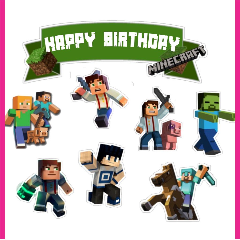 

BIGBAG TOPPER CAKE ULANG TAHUN / HIASAN KUE MINECRAFT