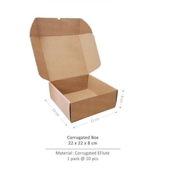 

[Digipack] Brown Corrugated Box ID: 22 x 22 x 8 | Kotak | Kardus