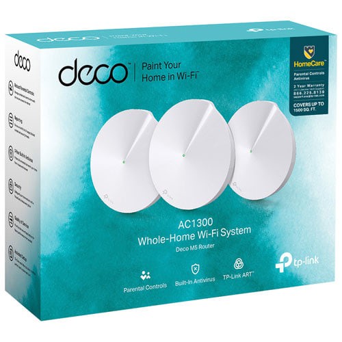 TPLINK Deco M5 AC1300 The Most Secure Whole-Home Mesh Wi-Fi System