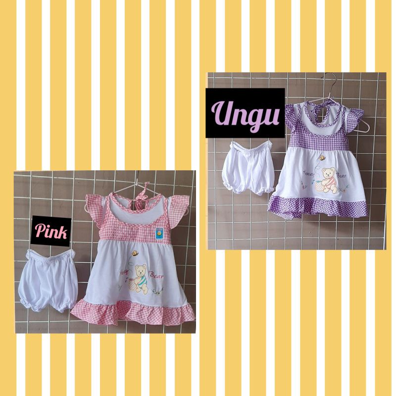 Dress baju bayi perempuan usia 1-6 bulan harga 25.000