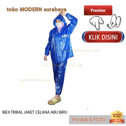 Jas Hujan dewasa jaket celana PVC murah IBEX TRIBAL