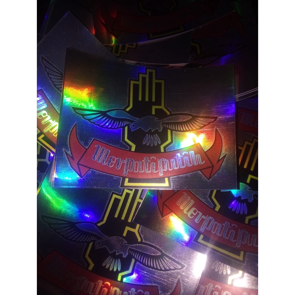 

stiker merpati putih printting hologram