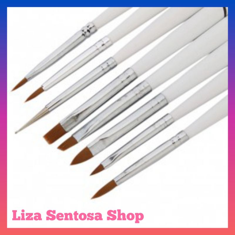 Kuas Kutek Kuku Nail Art 1 Set Lengkap 8PCS: Desain Elegan &amp; Mudah Digunakan