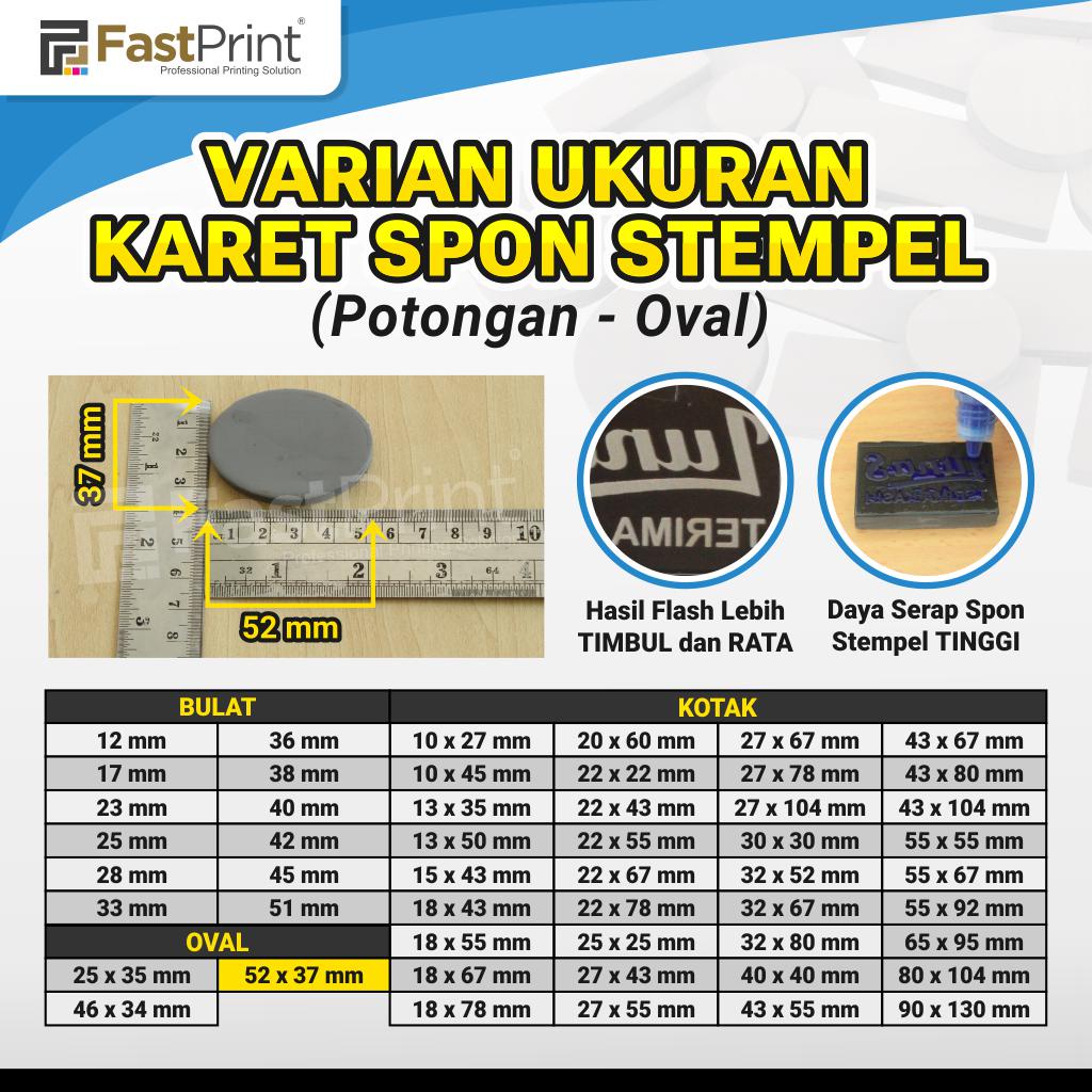 Karet Busa Spon Bahan Stempel Potongan Model Oval 52x37MM