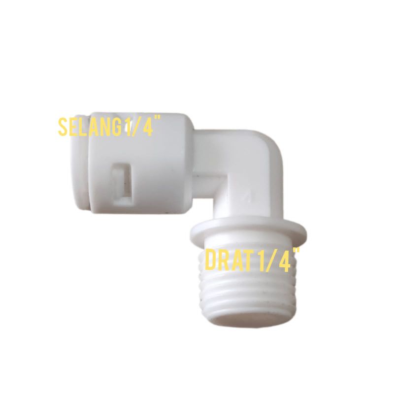 Fitting Elbow 1/4 Selang x 1/4 Drat Luar - Konektor Selang RO