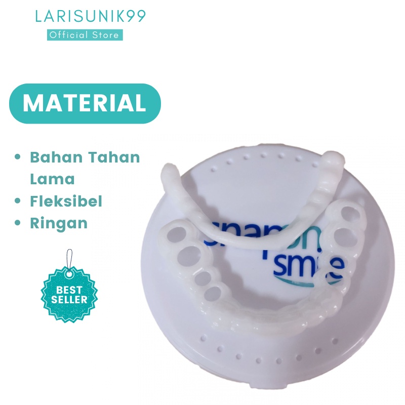 Gigi Palsu Silikon Alami Gigi Palsu Atas Bawah Instan Snap on Smile Putih Original Authentic