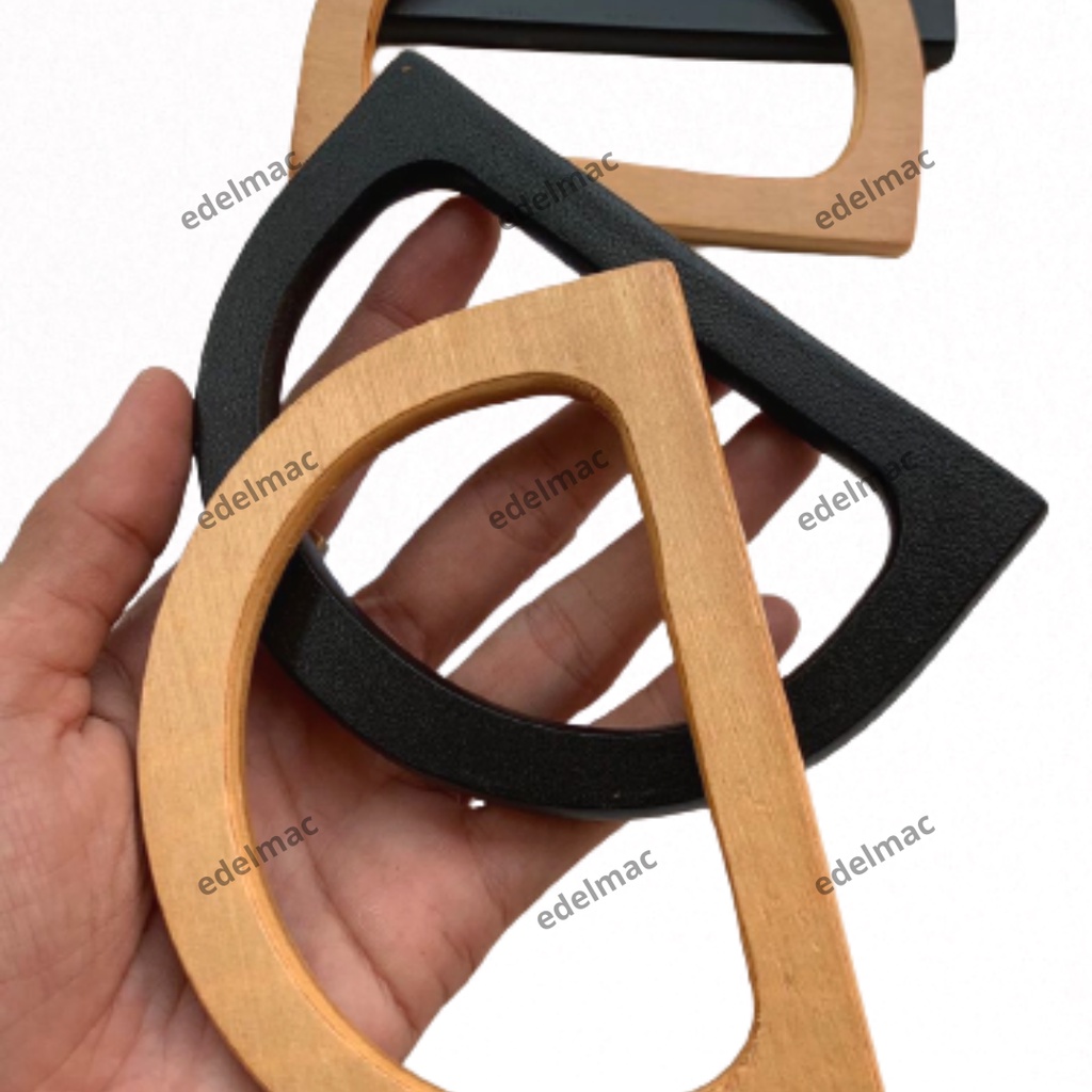 Gagang Tas D | Setengah Lingkar  Kayu  | Half Circle Wooden | Handle Bag Accessories DIY