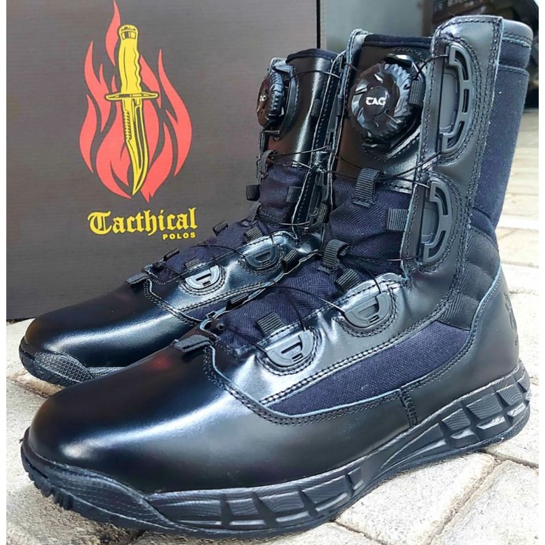 Sepatu PDL TNI Polri Merk Tactical Model Xtrack Polos Tali putar terbaru