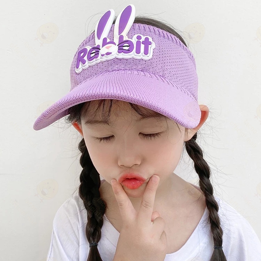 Lacoo topi pantai anak motif kelinci Topi golf anak Topi rajut anak anti UV kids hat