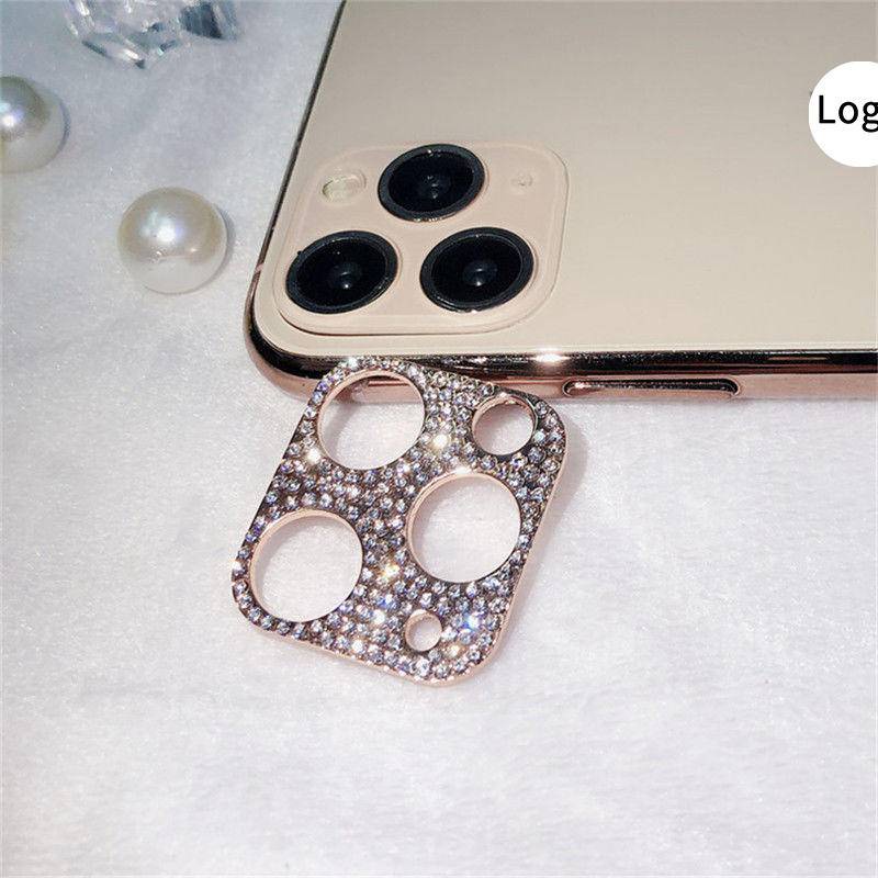 Case Pelindung Lensa Kamera Aksen Glitter Berlian Imitasi Untuk iPhone 14 13 12 11 Pro MAX Mini Plus 14 13 12