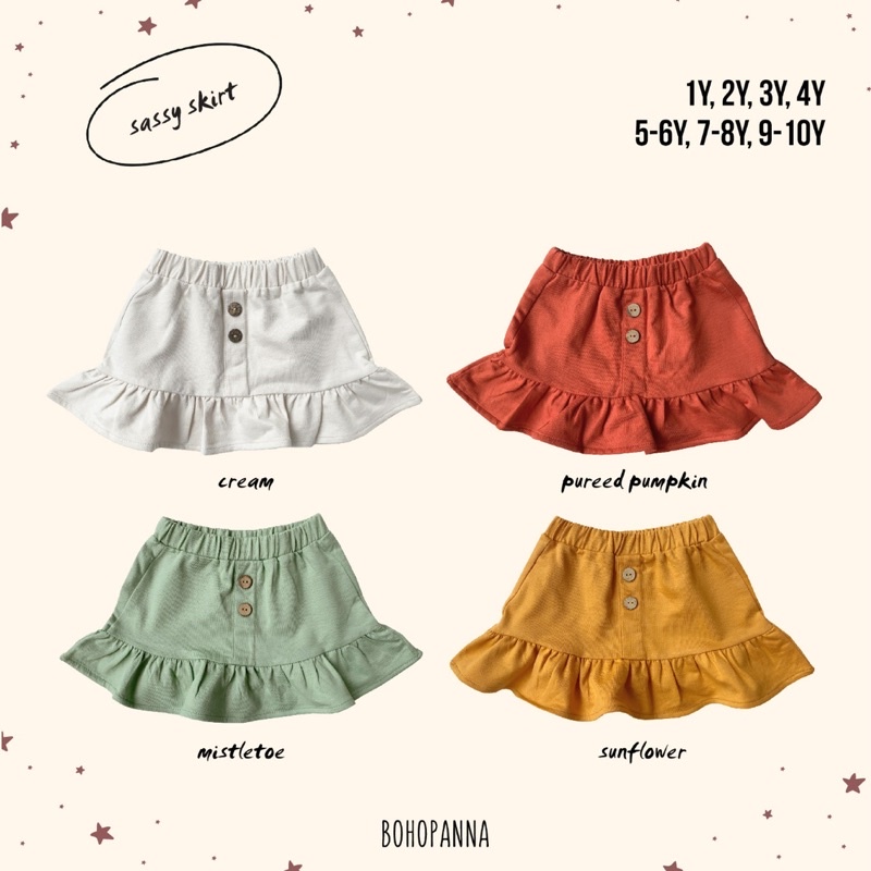 Bohopanna Sassy Top &amp; Skirt 1-10thn / Atasan &amp; Rok Anak