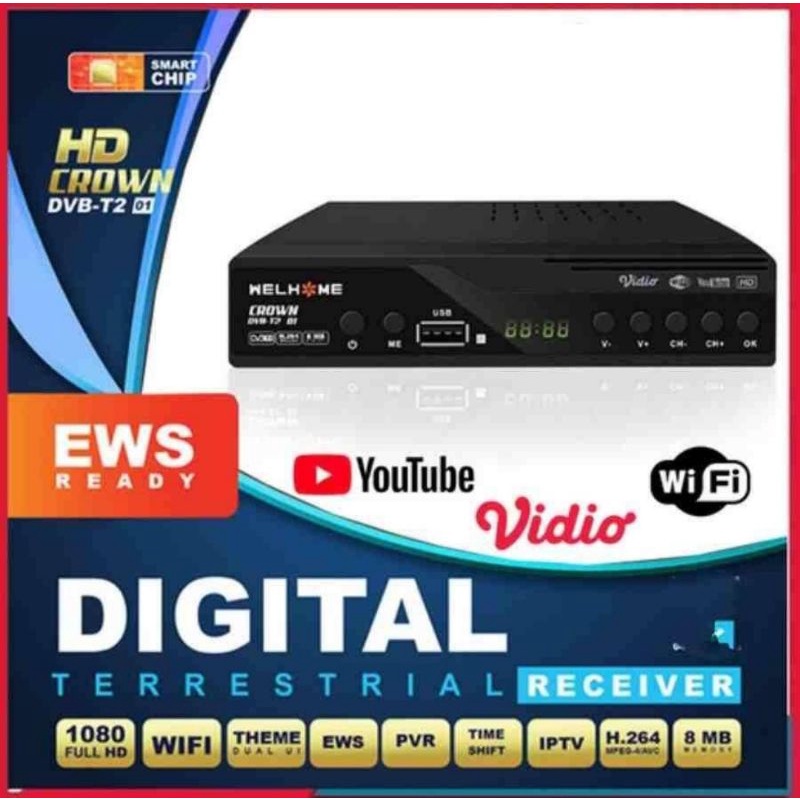 Set top box / STB WELHOME HD CROWN DVB-T2 700gr