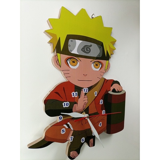 JAM DINDING KARAKTER UNIK NARUTO ARTISTIK BESAR VINTAGE HANDMADE MESIN JAM SWEEP