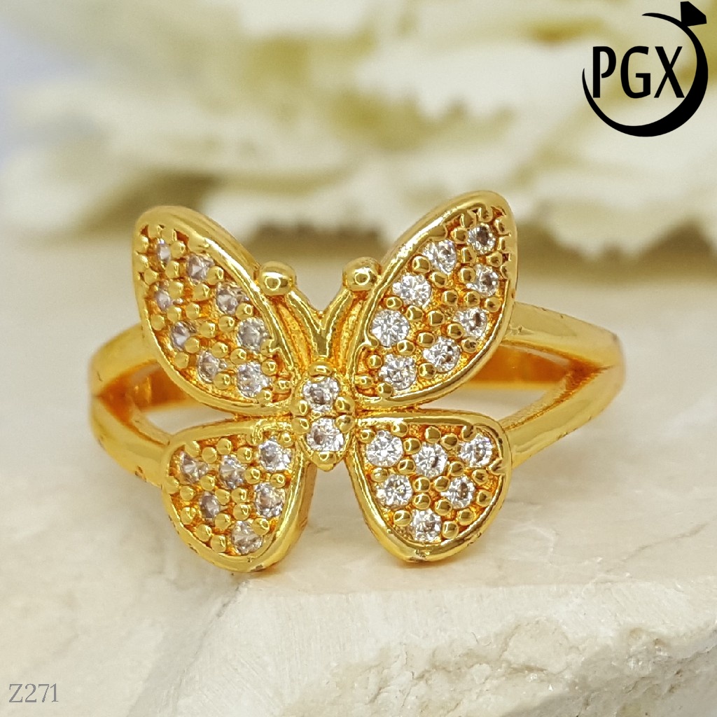PGX Cincin Xuping Wanita Perhiasan Lapis Emas Aksesoris Fashion Premium - Z271
