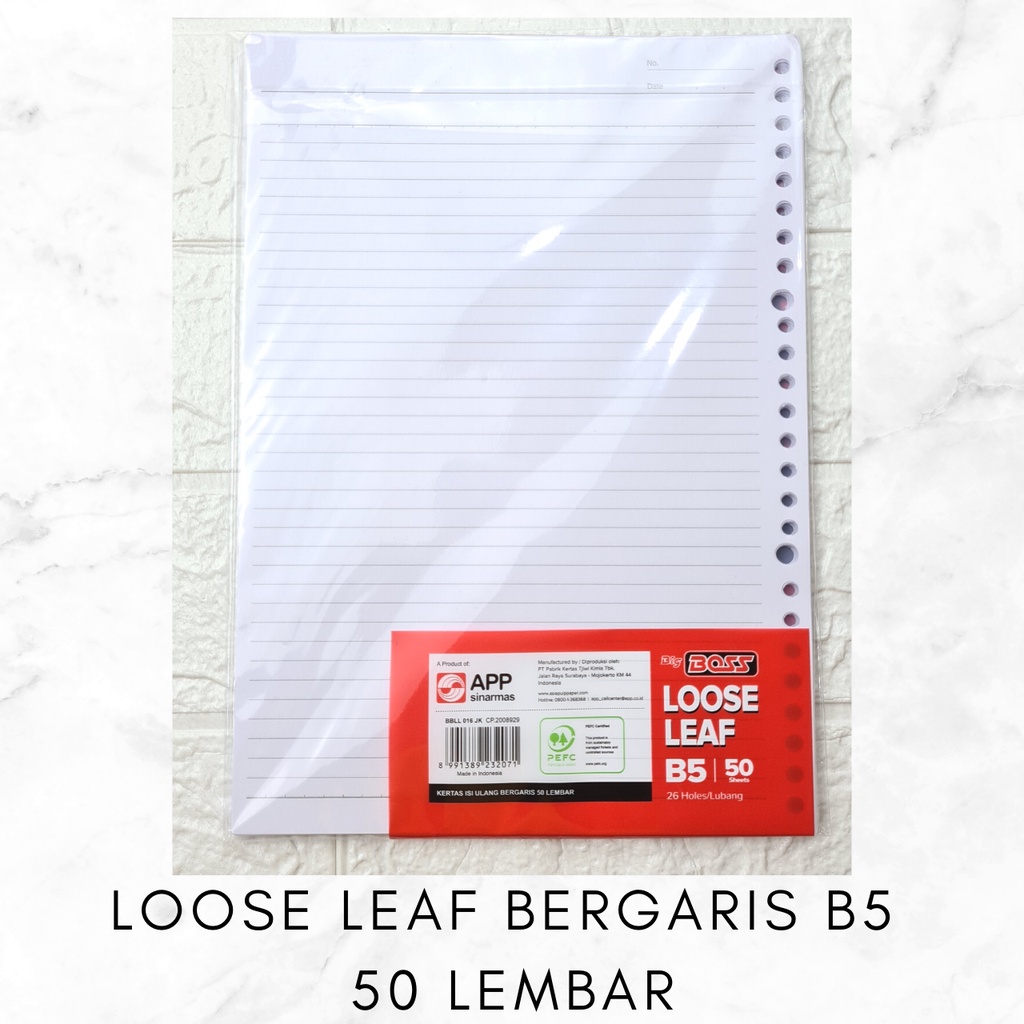 Loose Leaf B5 Big Boss 50 Lembar / Refill Kertas B5 50 Lembar