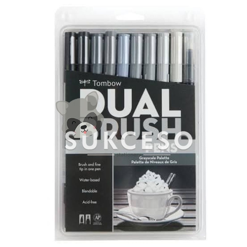 

Tombow Dual Brush Pen Set 10 Colors Grayscale Palette Murah Hemat