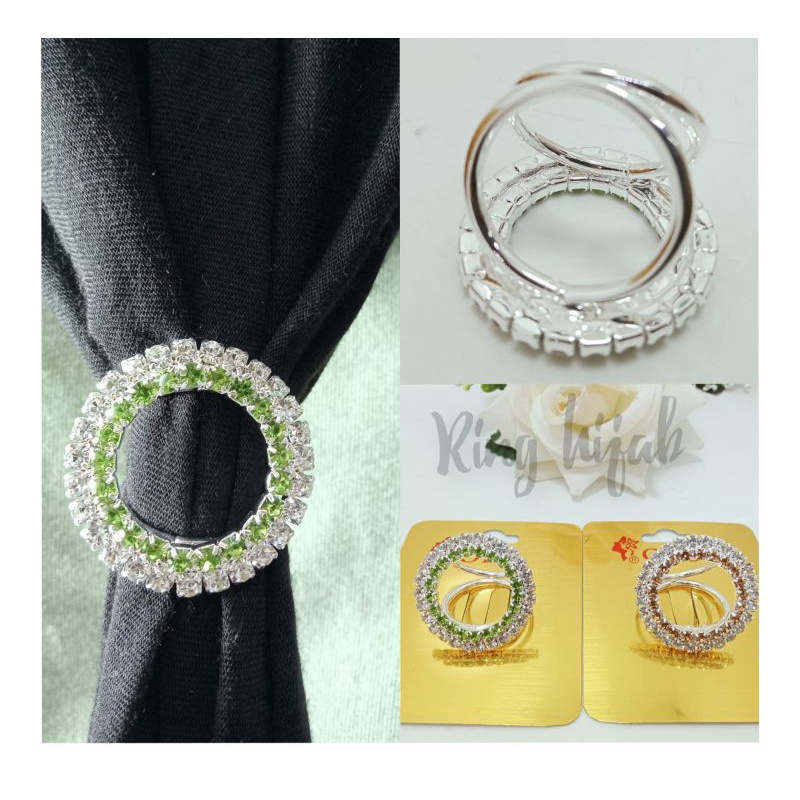 Bross hijab Cincin Hijab permata mewah kekinian by tokopelanginicer