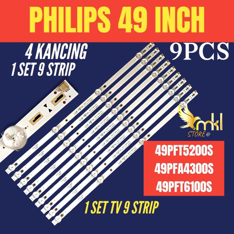 BACKLIGHT TV LED 49 INCH PHILLIPS 49PFT5200S-49PFA4300S-49PFT6100S BACKLIGHT TV LED 49INCH PHILLIPS